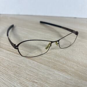 ic! Berlin Model Nora Eyeglasses Brown Pewter FRAMES ONLY 52-20-135